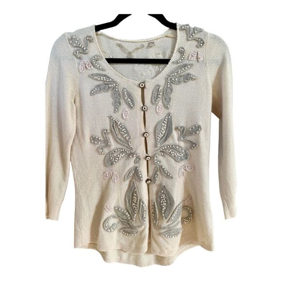 Anthropologie light weight cardigan with beautiful detailing.XS - Picture 1 of 11